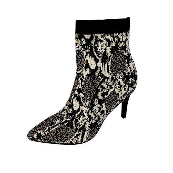 MIA McKinley Snake Print Sock Booties Sz 8.5 Stretch Knit Fabric Stiletto Heel - Picture 2 of 9